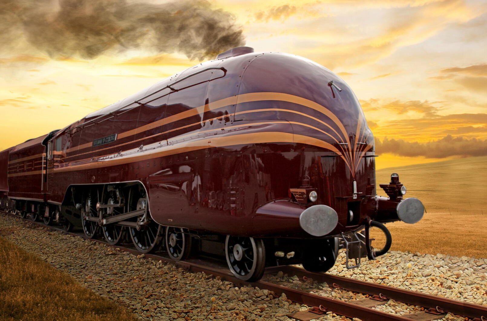 Romantasy woman Streamliner locomotive
